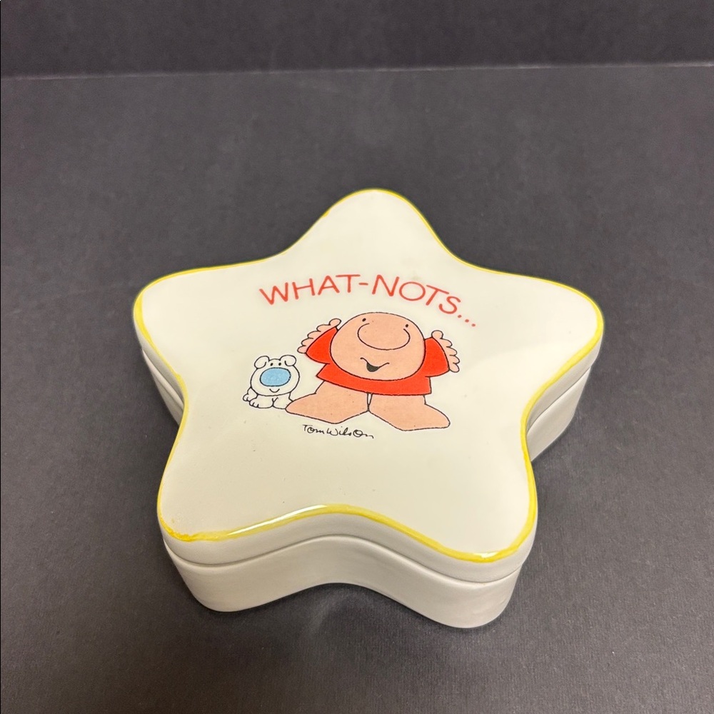 Vintage Ziggy Tom Wilson Ceramic Star Shaped Trinket Box “What Nots” from 1987